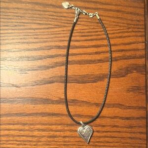 Brighton Heart Pendant Necklace with Black Cord